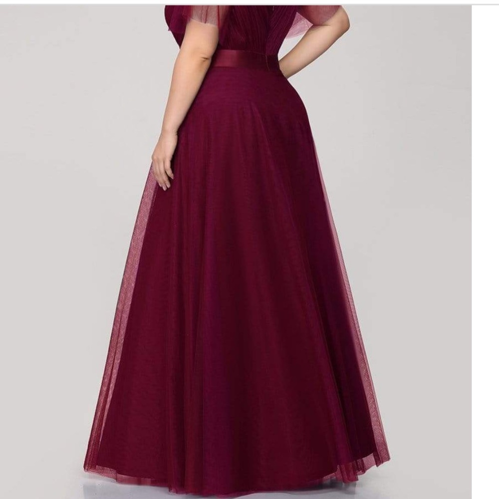 NWT Ever Pretty Flattering Burgundy gown formal 8-10 - Picture 3 of 13